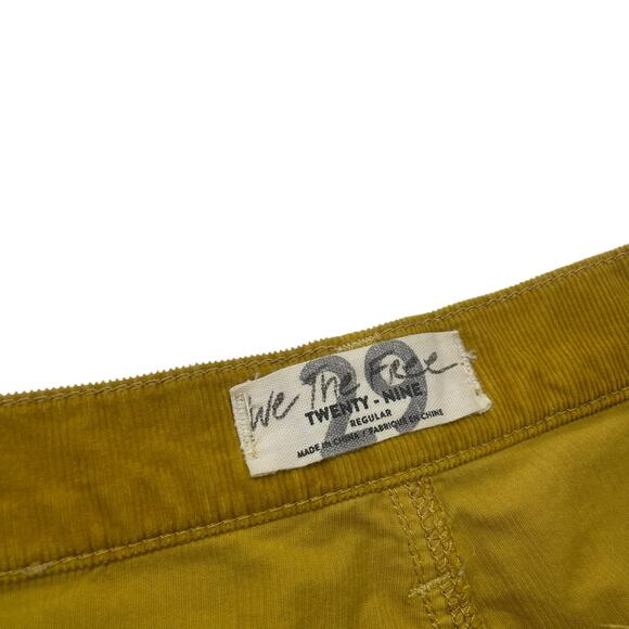 Free People We The Free High Rise Corduroy Skinny Pant Mustard Yellow Womens 29 - Picture 4 of 6